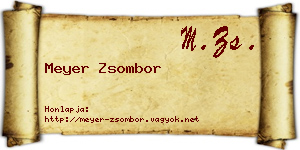 Meyer Zsombor névjegykártya